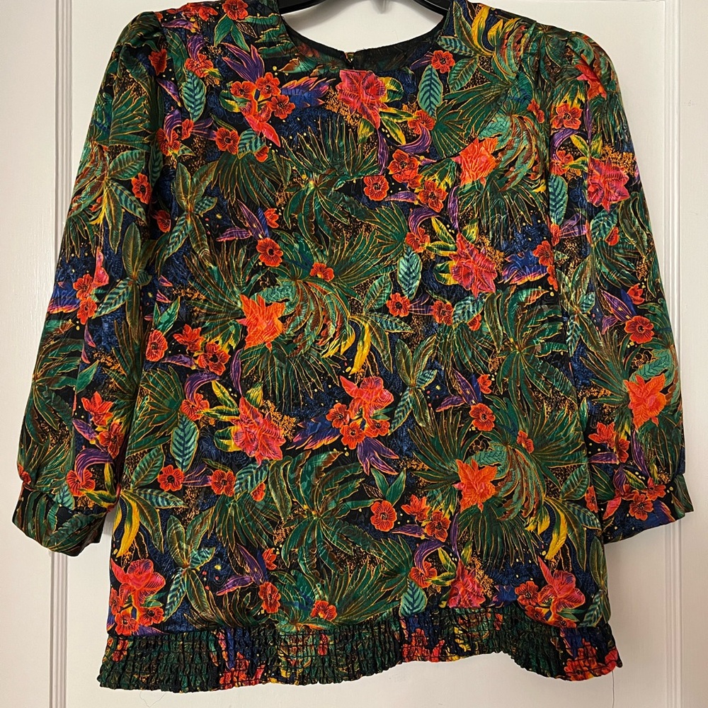 Vintage Tropical Floral Women's Blouse